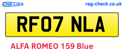 RF07NLA are the vehicle registration plates.