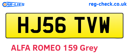 HJ56TVW are the vehicle registration plates.