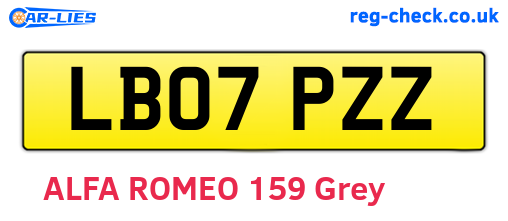LB07PZZ are the vehicle registration plates.