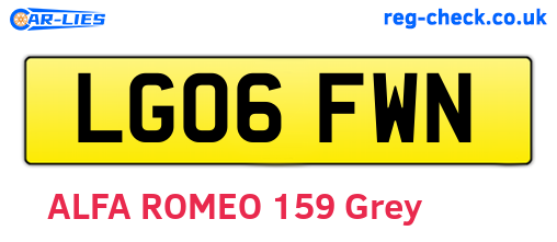 LG06FWN are the vehicle registration plates.