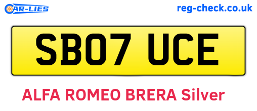 SB07UCE are the vehicle registration plates.