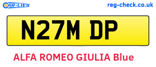 N27MDP are the vehicle registration plates.