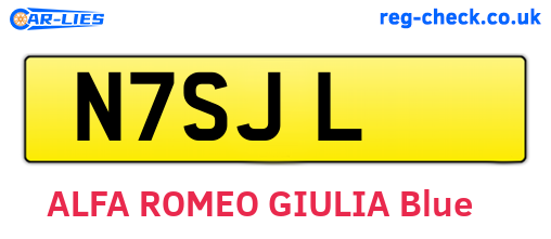 N7SJL are the vehicle registration plates.