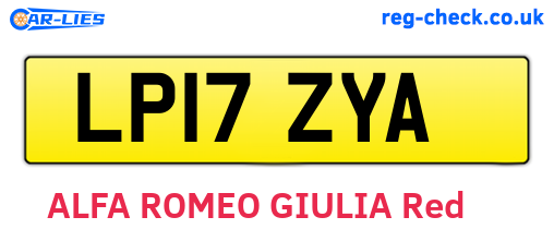 LP17ZYA are the vehicle registration plates.
