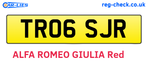 TR06SJR are the vehicle registration plates.