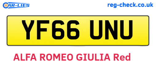 YF66UNU are the vehicle registration plates.