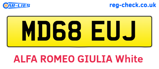 MD68EUJ are the vehicle registration plates.
