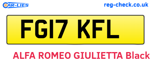 FG17KFL are the vehicle registration plates.