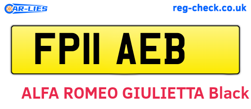 FP11AEB are the vehicle registration plates.