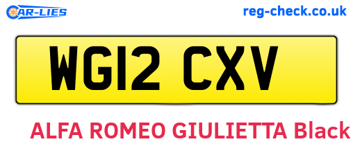 WG12CXV are the vehicle registration plates.