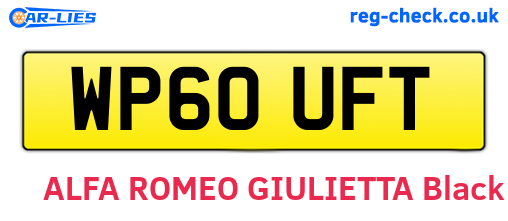 WP60UFT are the vehicle registration plates.