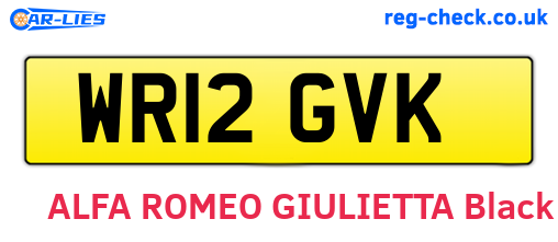 WR12GVK are the vehicle registration plates.