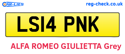 LS14PNK are the vehicle registration plates.