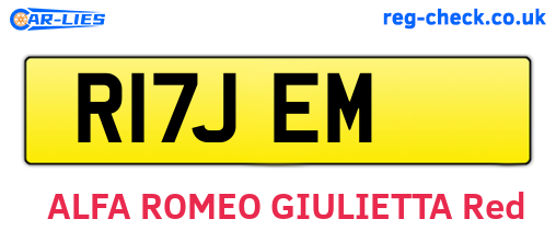 R17JEM are the vehicle registration plates.