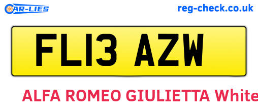 FL13AZW are the vehicle registration plates.