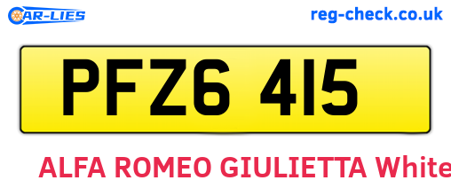 PFZ6415 are the vehicle registration plates.