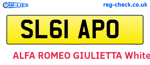 SL61APO are the vehicle registration plates.