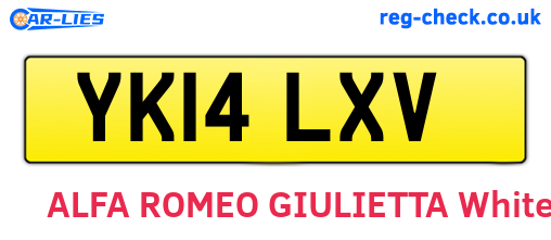 YK14LXV are the vehicle registration plates.