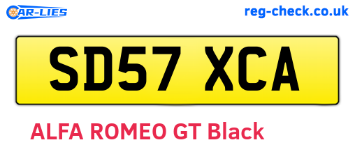 SD57XCA are the vehicle registration plates.