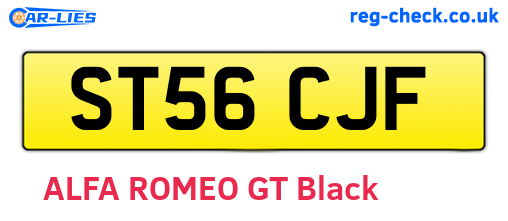 ST56CJF are the vehicle registration plates.
