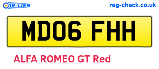 MD06FHH are the vehicle registration plates.