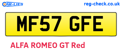 MF57GFE are the vehicle registration plates.