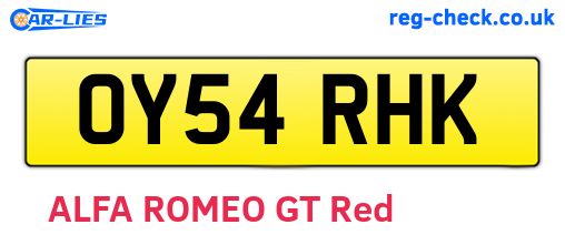 OY54RHK are the vehicle registration plates.