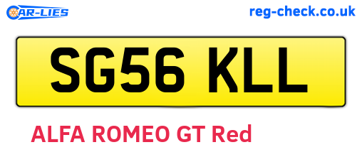 SG56KLL are the vehicle registration plates.