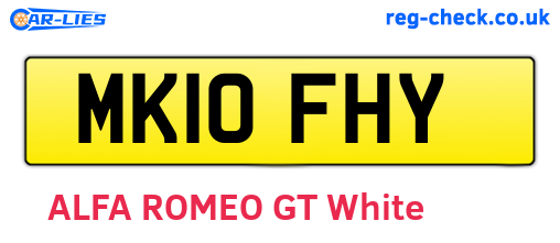 MK10FHY are the vehicle registration plates.
