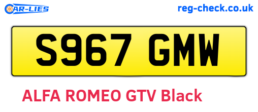 S967GMW are the vehicle registration plates.