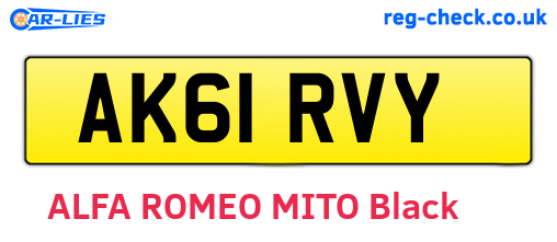 AK61RVY are the vehicle registration plates.