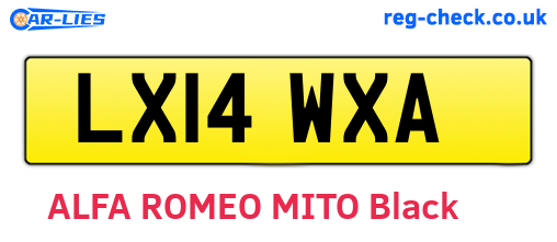 LX14WXA are the vehicle registration plates.