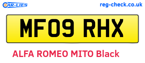 MF09RHX are the vehicle registration plates.