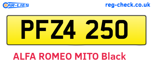 PFZ4250 are the vehicle registration plates.