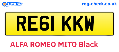 RE61KKW are the vehicle registration plates.