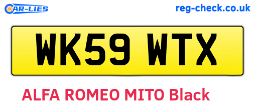 WK59WTX are the vehicle registration plates.