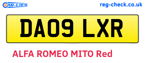 DA09LXR are the vehicle registration plates.