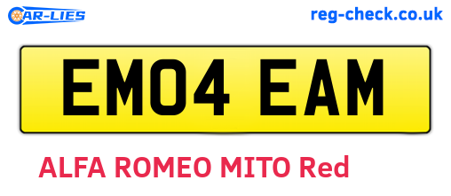 EM04EAM are the vehicle registration plates.