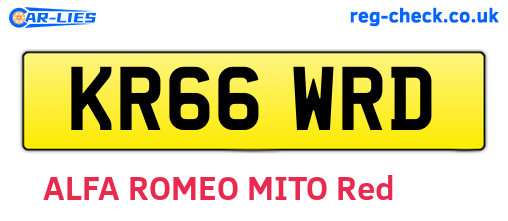 KR66WRD are the vehicle registration plates.