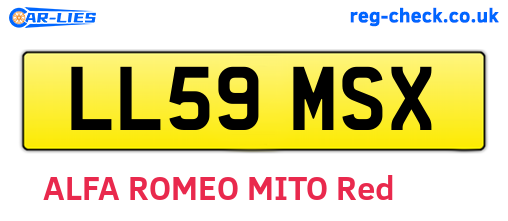 LL59MSX are the vehicle registration plates.