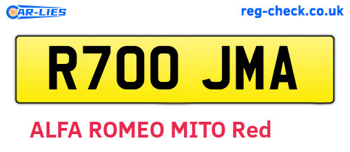 R700JMA are the vehicle registration plates.