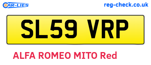 SL59VRP are the vehicle registration plates.