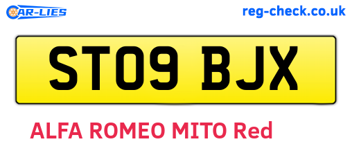 ST09BJX are the vehicle registration plates.