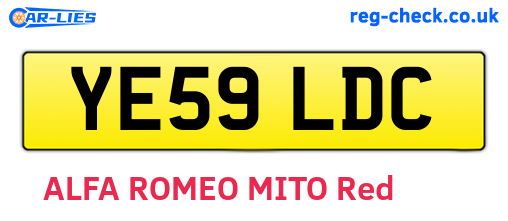YE59LDC are the vehicle registration plates.