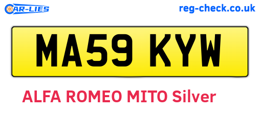 MA59KYW are the vehicle registration plates.