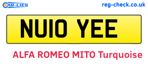 NU10YEE are the vehicle registration plates.