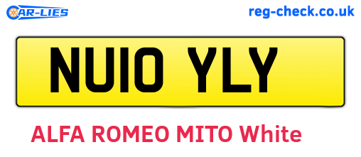 NU10YLY are the vehicle registration plates.