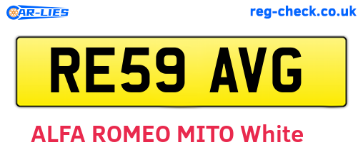 RE59AVG are the vehicle registration plates.