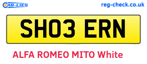 SH03ERN are the vehicle registration plates.