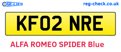 KF02NRE are the vehicle registration plates.